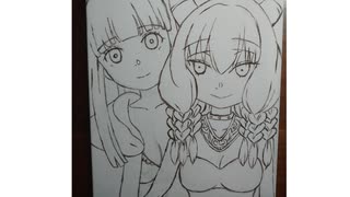 【描いてみた】アウラとフェルンはずっ友だよ【手書き/葬送のフリーレン】【アナログ】