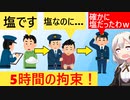 警官「この白い粉はなんだ！」男「塩です」警官「署まで来てもらう！」→まさかの塩でした…