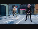 ギミックのおかげで変身できるRadDollちゃんとギミック対応して無いので編集の力で変身したように見せてるイリオちゃん