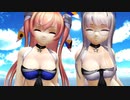 【MMD艦これ】ジョンストン＆ヘイウッドがビキニで『DEEP BLUE SONG』