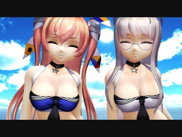 【MMD艦これ】ジョンストン＆ヘイウッドがビキニで『DEEP BLUE SONG』