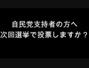 自民党支持者の方へ　次回選挙で投票しますか？