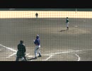 専大 常田　唯斗（4年・飯山）〜野口 泰司（栄徳〜名城大）ショートゴロ　中村迅（常総〜法大）火ノ浦 明正（れいめい〜専大）を外野フライ【練習試合NTT東日本 対 専修大学2024年2月27日】