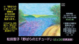 松田聖子「野ばらのエチュード」ピアノ演奏 (ぶっつけ即興演奏+テイク②) (2024年03月20日に録音)