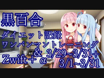 【ダイエット記録】ワンパンマントレーニング＆Zwift＋α　3/29～3/31+3月全体【琴葉姉妹】