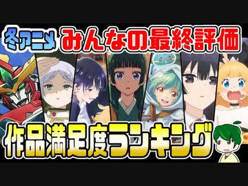 冬アニメ最終満足度ランキング【みんなの評価】２０２４年