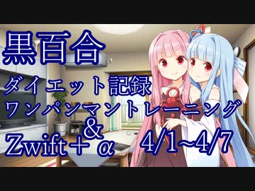 【ダイエット記録】ワンパンマントレーニング＆Zwift＋α　4/1～4/7【琴葉姉妹】