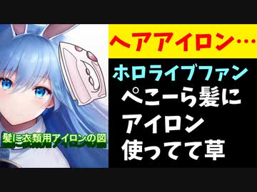ホロライブファン、ヘアアイロンがわからずぺこらの発言に困惑【兎田ぺこら/ぺこーら】