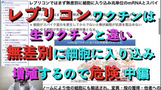 (中編) レプリコンは生ワクチンと違い無差別に細胞に入込み増殖するので危険