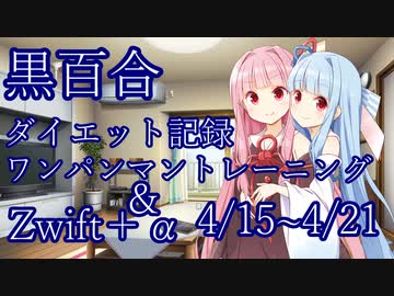 【ダイエット記録】ワンパンマントレーニング＆Zwift＋α　4/15～4/21【琴葉姉妹】