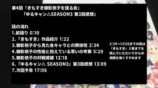 【ゆるキャン△】二流きららーの三流スピーチ第4回「きもすき御影依子を語る会」【きもちわるいから君がすき】