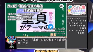 【#ニコニコ投稿祭】13／14『#童貞ネタ曲投稿祭』2024年4月第3週のニコニコ投稿祭&誕生祭スケジュールを知ろう【#COEIROINK解説】#ボカロ #東方 #ニコニコインディーズ