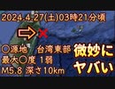 20240427_【激ヤバ地●速報！】2024年4月27日3時21分！某湾東部沖でM5.8のグラグラ発生！日本への●●な影響は近い可能性大。