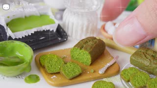 【粘土】ミニチュアの抹茶のパウンドケーキを作ってみた【ミニチュアスイーツ】DIY Miniature polymer Clay Tutorial