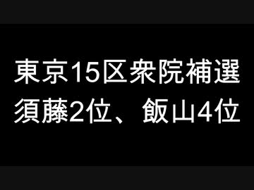 東京15区衆院補選　須藤2位、飯山4位