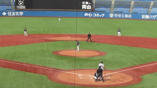 【立教大】4番 丸山一喜がフォアボールで一塁へ＜立教大学 対 日本通運 2024年4月2日＞