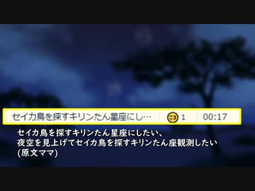 夜空のきりんたんとセイカさん。