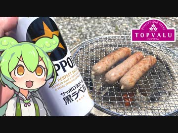 トップバリュの美味しそうなソーセージを外で焼く