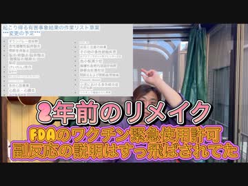 2020/10/22 FDAのワクチン緊急使用許可で、副反応説明は省かれた　リメイク