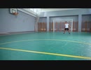A boy shoots into a soccer goal. 松野翔太