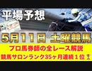【5月11日土曜競馬予想】京都に爆穴発見□先週も穴オッズ激走□プロが平場全レース予想を無料公開！【平場予想】