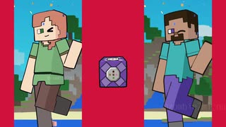 【手描きマイクラ】SteveとAlexでメズマライザー【Minecraft Animation】