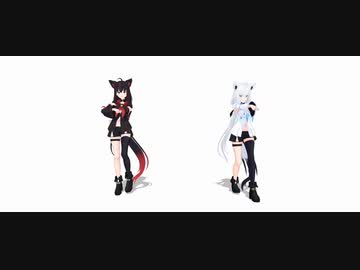 【MMDホロライブ】白上フブキさんと黒上フブキさんで『Bad Apple!!』(固定カメラ)