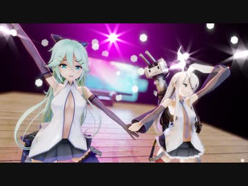 【MMD艦これ】-島風と山風ミクさん衣装で「III」
