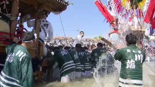 風治八幡宮川渡り神幸祭　山笠を大きく揺らす「がぶり」披露　お上りでフィナーレ迎える