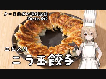 ナースロボの調理記録 Karte.040 「エビ入りニラ玉餃子」
