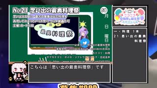 【#ニコニコ投稿祭】21／31『#思い出の最奥料理祭』2024年5月第1週のニコニコ投稿祭&誕生祭スケジュールを知ろう【#COEIROINK解説】#ソフトウェアトーク #料理