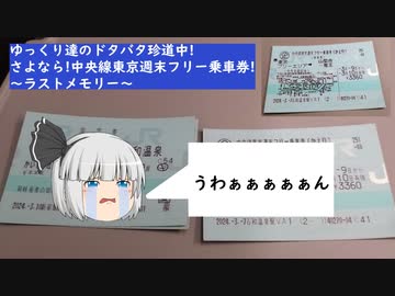 ゆっくり達のドタバタ珍道中!さよなら!中央線東京週末フリー乗車券!～ラストメモリー～