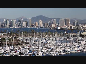 The cityscape of San Diego and the yacht harbor.【甲村京也】