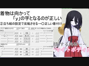 【aviutl psdツール】立ち絵の左右反転の仕様について～着物は「ｙ」の字が正しい編～