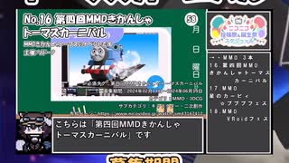 【#ニコニコ投稿祭】16／20『#第四回MMDきかんしゃトーマスカーニバル』2024年5月第4週のニコニコ投稿祭&誕生祭スケジュールを知ろう【#COEIROINK解説】#MMD #トーマス