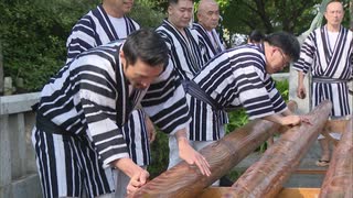 博多祇園山笠　走る山笠上川端通り　棒洗い神事