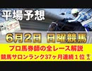 【6月2日日曜競馬予想】東京適性が抜群の大穴馬❗️プロが平場全レース予想を無料公開！【平場予想】