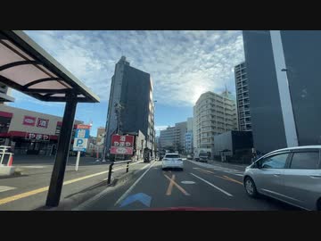 仙台中心部の銀杏並木等を見に行くドライブ7　小田原、鉄砲町、原町、坂下交差点付近　2023　1203　マツダ２車載