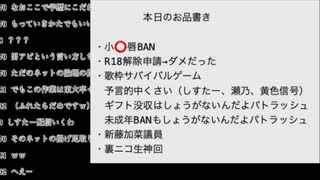 たでまる 2023/12/11(月) 20:19開始 小陰唇BAN／R18解除申請／歌枠サバイバルゲーム／しすたー瀬乃BANか？／新藤加菜議員／裏ニコ生神回【ニコ生ワイドショー】