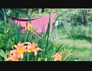 Early summer camping scene