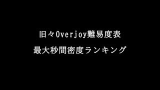 旧々Overjoy難易度表 秒間密度ランキング