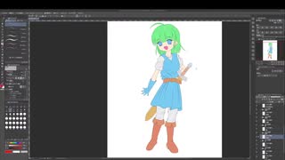 描いてみた 02 冒険者はじめました！ 3/4 色塗り（前篇）