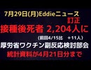 厚労省ワクチン分科会検討部会　コロナワクチン接種後死者前回比＋11人の2,204人！？　資料内の反映データの期間は4月21日まで分　本数減の割に申請はしっかり行われている？　累積検討なしの鬼畜は継続中