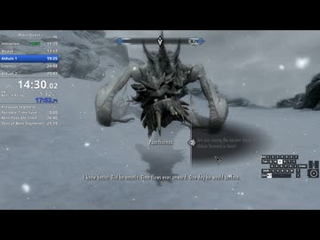 【Skyrim】 メインクエストAny%RTA 27分15秒 (LRT)