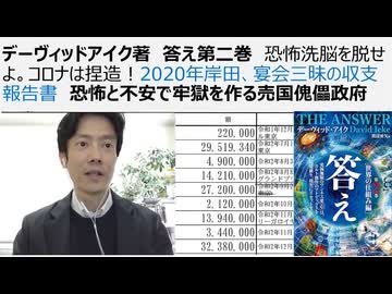 デーヴィッドアイク著　答え第二巻　恐怖洗脳を脱せよ。コロナは捏造！2020年岸田、宴会三昧の収支報告書　恐怖と不安で牢獄を作る売国傀儡政府