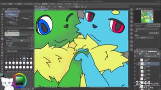 色塗り配信(リクエスト①)【ルルるくん&ララらくん】