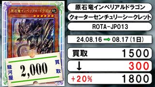 《遊戯王買取相場/11枚》8月16日～8月17日《200円以上騰落》#遊戯王OCG