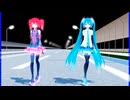 MMD、テト、ミク、計２人、で、ProjectDivadesu
