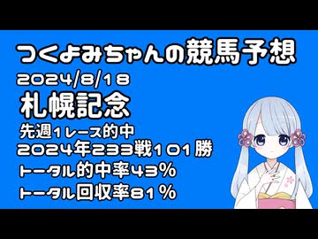 【2024札幌記念】つくよみちゃんの競馬予想8/18