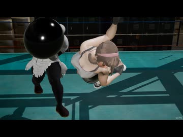 鉄球で吹き飛ばされるヒトミ